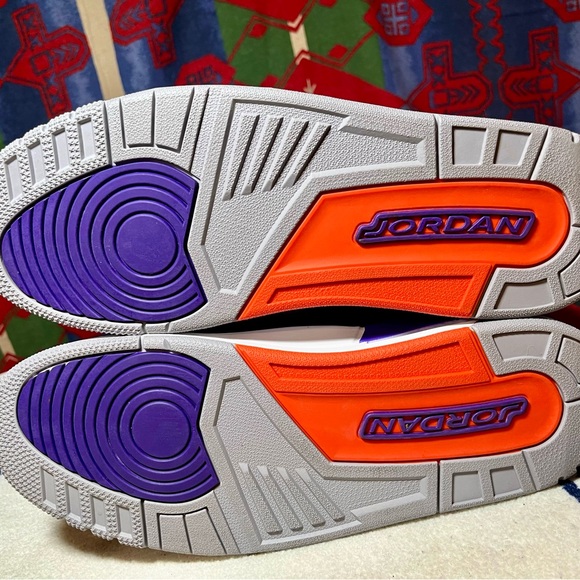 Air Jordan Retro 3 Black and Purple Sneakers Sz 13 - Picture 8 of 9